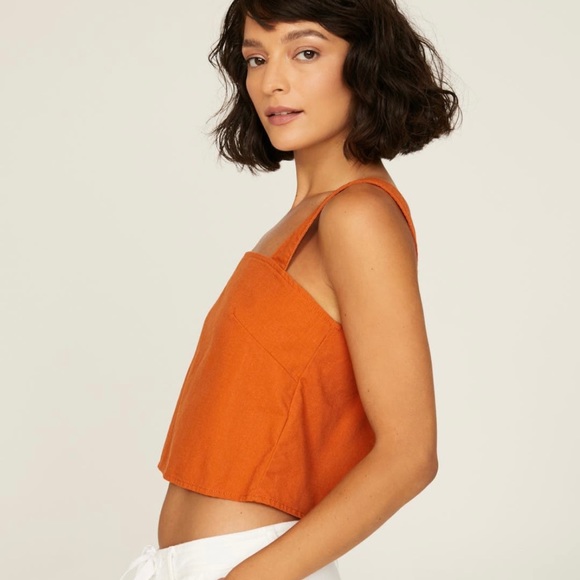 Blank NYC Firecracker Crop Top Orange Size M - Picture 3 of 8